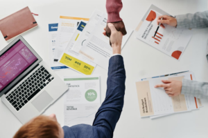 handshake for a successful deal for buying a business   