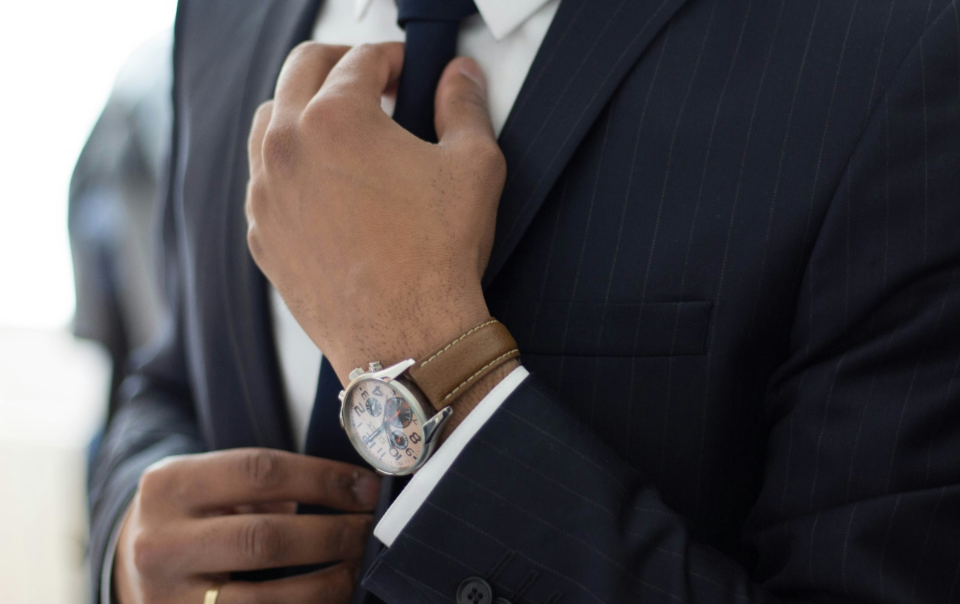 A man in professional attire.
